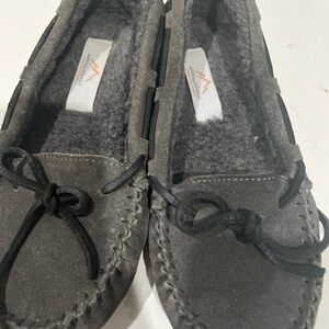 Gray Suede Loafers